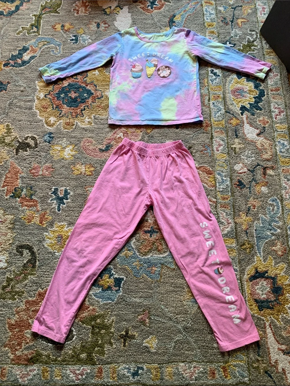 Sweet Dreams Tie-Dye Top & Pink Pajama Pants Set